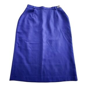 NWT Koret Blue Wool Blend Skirt Woman's Size 12 Vintage Pockets Made USA ‎ Lined